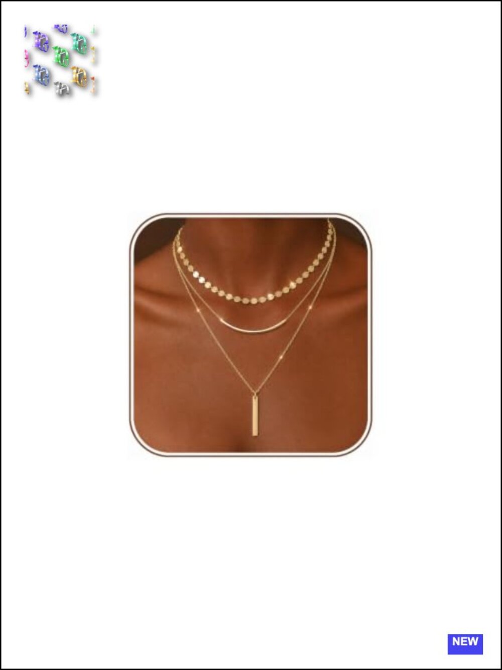 3 Layered Dainty Chain Necklace Set, 14K Gold Plated, Three Separate Chains